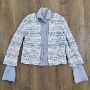 Dolce & Gabbana Tweed Jacket Button Front Italian Designer Size‎ EU42 US 6